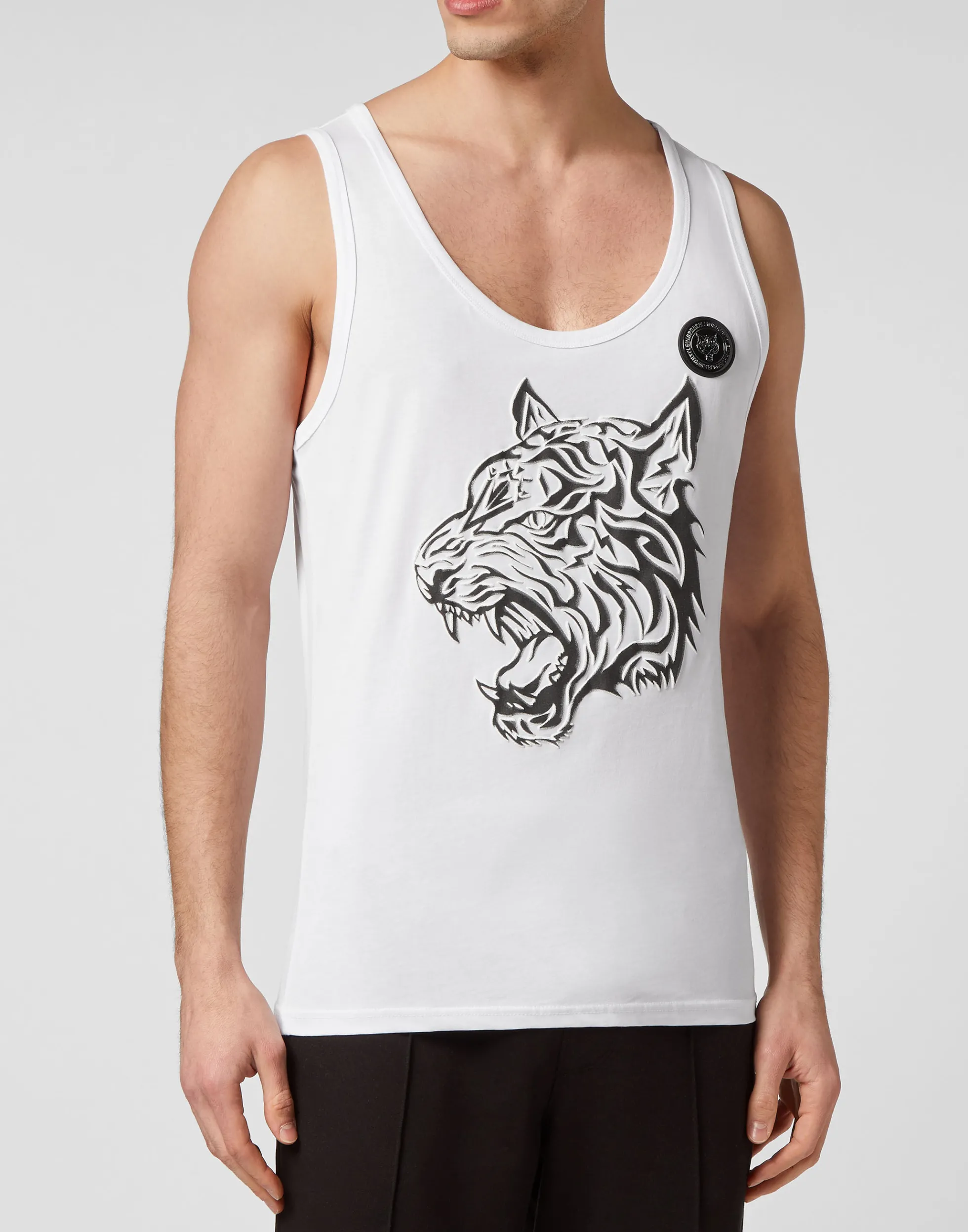 Men Plein Sport Tank Top Tiger